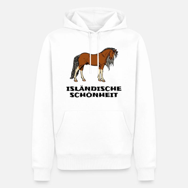 Isländer Pferde Statement Islandpferde Pferdenarr - Männer Premium Bio Hoodie - Weiß