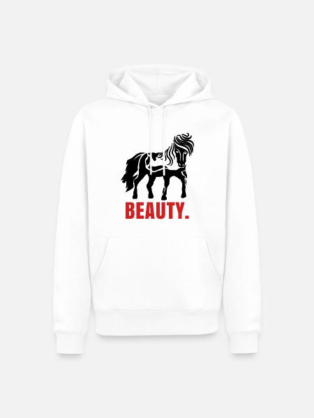 Pferde Pferdenarr Fohlen Islandpferde Spruch - Männer Premium Bio Hoodie - Weiß