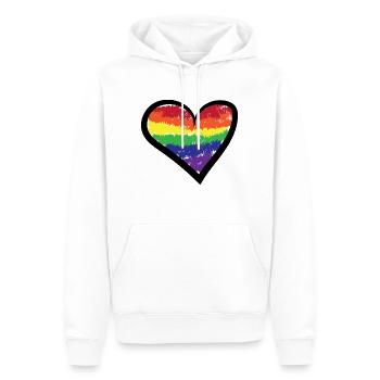 Rainbow Heart Bisexual Lgbt Sexuality Gay - Men’s Premium Organic Hoodie - white - Front - Nico (187cm)