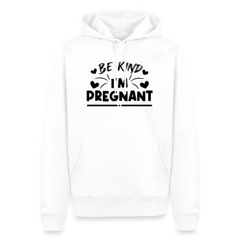 Eltern Schwangerschaft Schwanger Statement Herz - Männer Premium Bio Hoodie - Weiß - Vorne - Nico (187cm)