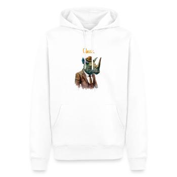 Classic Dino - Männer Premium Bio Hoodie - Weiß - Vorne - Nico (187cm)