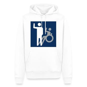 Nicht alle Behinderungen sind sichtbar * - Männer Premium Bio Hoodie - Weiß - Vorne - Nico (187cm)