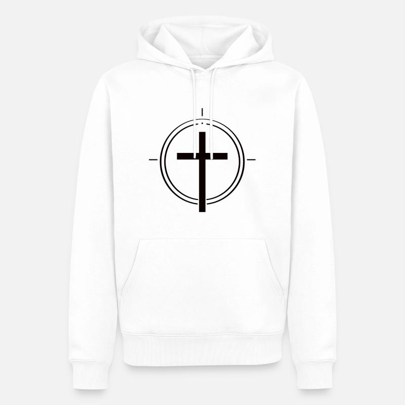 Simplement chrétien – Croix de la foi - Sweat à capuche Premium bio Homme - blanc