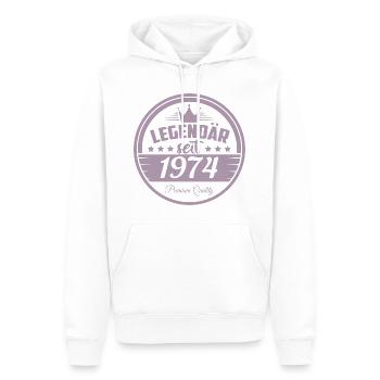 Legendär seit 1974 - Männer Premium Bio Hoodie - Weiß - Vorne - Nico (187cm)