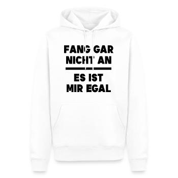 Je m’en fous Déclaration Détendez-vous indifférent - Sweat à capuche Premium bio Homme - blanc - Devant - Nico (187cm)