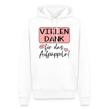 GUTE BESSERUNG - AUFPÄPPELN - Männer Premium Bio Hoodie - Weiß - Vorne - Nico (187cm)