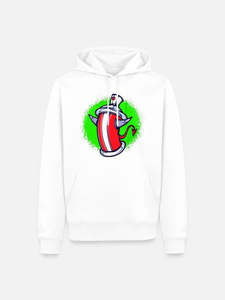 Spraydose Kunst Illustration Graffiti Street Art - Männer Premium Bio Hoodie - Weiß