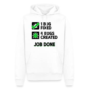 Programmierer Developer Bugfixing Bugs Skripting - Männer Premium Bio Hoodie - Weiß - Vorne - Nico (187cm)