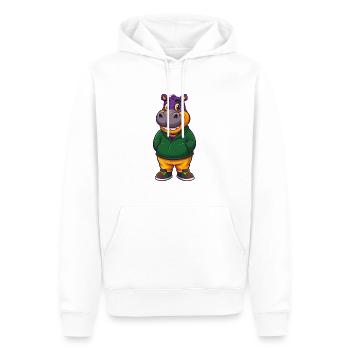 Nilpferd Lustige Kawaii Cartoon Figur Clipart - Männer Premium Bio Hoodie - Weiß - Vorne - Nico (187cm)