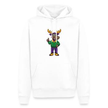 Elch Lustige Kawaii Cartoon Figur Clipart - Männer Premium Bio Hoodie - Weiß - Vorne - Nico (187cm)