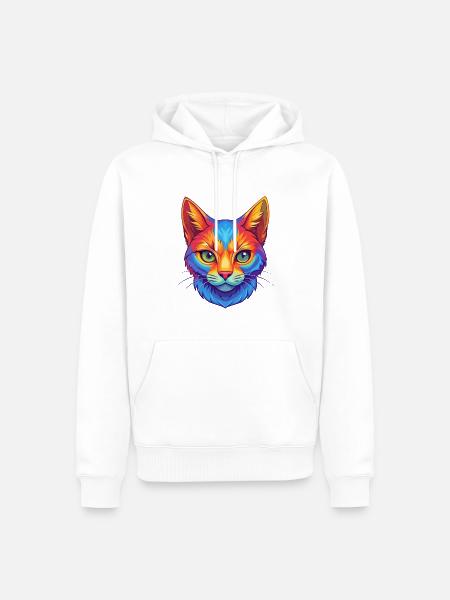 Europäische Kurzhaarkatze Rasse Cartoon Kawaii Tier - Männer Premium Bio Hoodie - Weiß