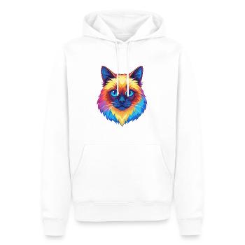Birma Katze Rasse Karikatur Kawaii Tier Haustier - Männer Premium Bio Hoodie - Weiß - Vorne - Nico (187cm)