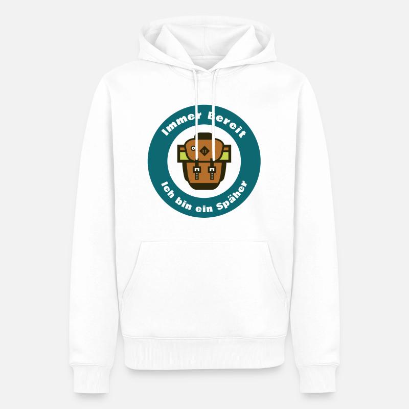 Immer bereit – ich bin ein Scout - Männer Premium Bio Hoodie - Weiß