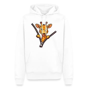 Girafe coquine - Sweat à capuche Premium bio Homme - blanc - Devant - Nico (187cm)