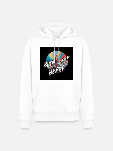 Bock auf Berge Kreisdesign - Männer Premium Bio Hoodie - Weiß