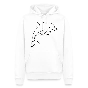 Minimalistic Dolphin - Men’s Premium Organic Hoodie - white - Front - Nico (187cm)