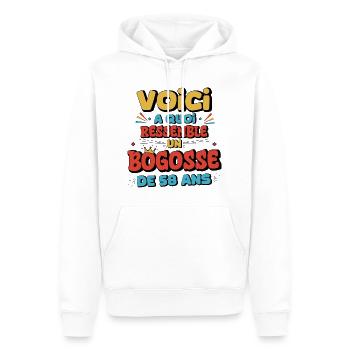 Nostalgischer Humor 58 Jahre alt - Männer Premium Bio Hoodie - Weiß - Vorne - Nico (187cm)