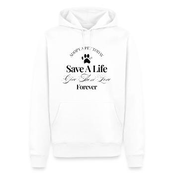 Adopt a Pet Save a Life Animal Advocacy - Men’s Premium Organic Hoodie - white - Front - Nico (187cm)