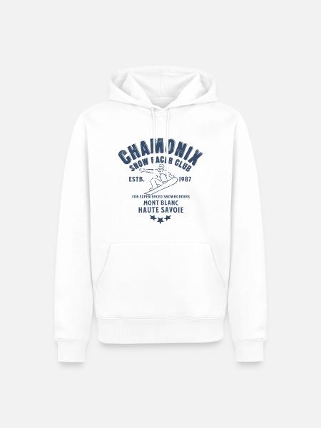 Chamonix Snowboard Club Mont Blanc - Männer Premium Bio Hoodie - Weiß