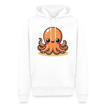 Cute Calamar Pieuvre souriante Kawaii - Sweat à capuche Premium bio Homme - blanc - Devant - Nico (187cm)