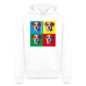 Chien Pop Art Quatre Couleurs - Sweat à capuche Premium bio Homme - blanc - Devant - Nico (187cm)