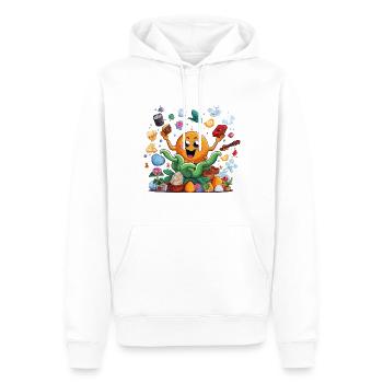 Orange joyeux dans le jardin d’herbes aromatiques - Sweat à capuche Premium bio Homme - blanc - Devant - Nico (187cm)
