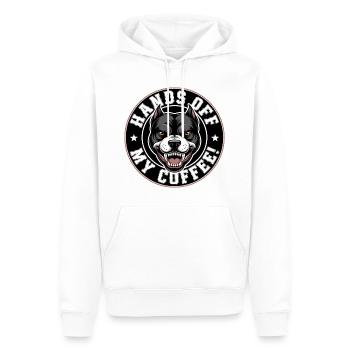 Hands off my coffee - Men’s Premium Organic Hoodie - white - Front - Nico (187cm)