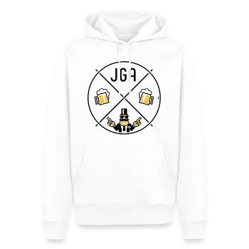 Signe de main du marié pour enterrement de vie de garçon Cercle de bière POS 3C - Sweat à capuche Premium bio Homme - blanc - Devant - Nico (187cm)