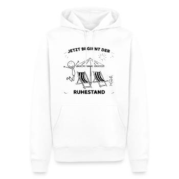 Eine Legende geht in den wohlverdienten Ruhestand - Männer Premium Bio Hoodie - Weiß - Vorne - Nico (187cm)