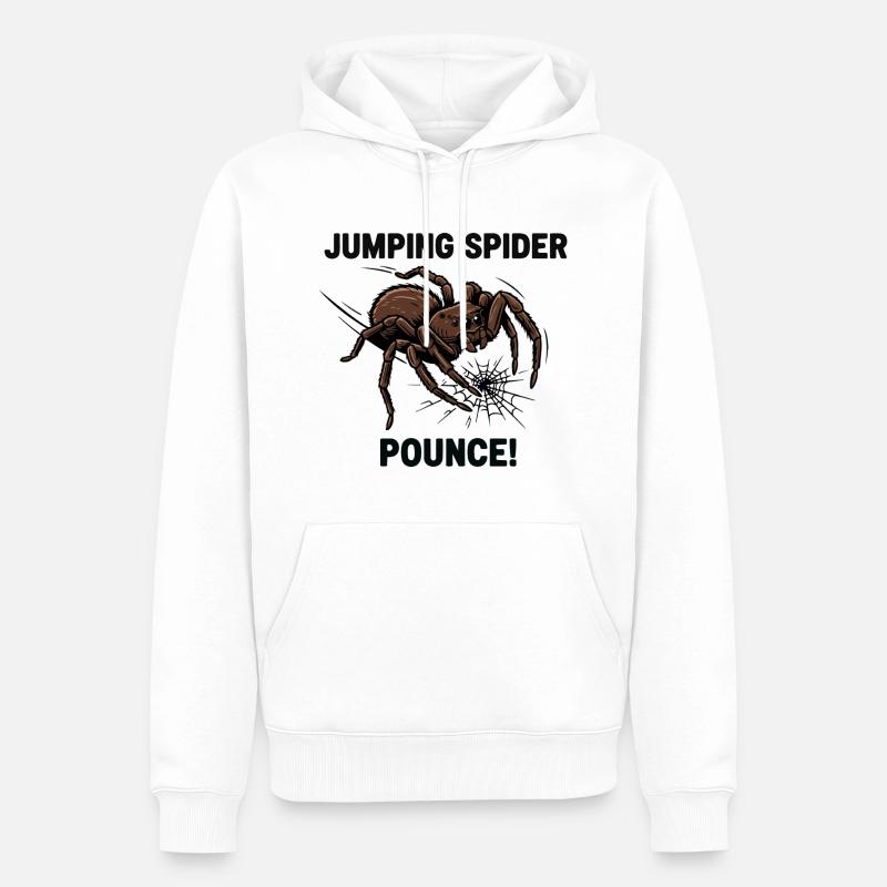Araignée Sauteuse Springende Spinne - Männer Premium Bio Hoodie - Weiß