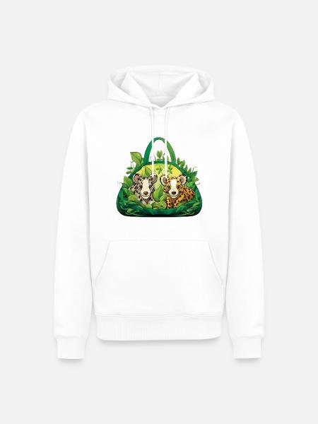 Kuschelbande im Dschungelkorb - Männer Premium Bio Hoodie - Weiß