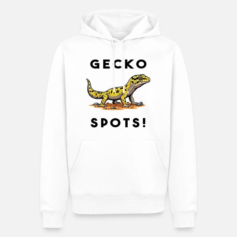 Gecko Leopard Bask Lezard Terrarium - Sweat à capuche Premium bio Homme - blanc