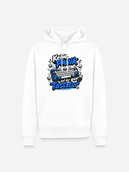 Keine Panik auf der Tastatur - Männer Premium Bio Hoodie - Weiß