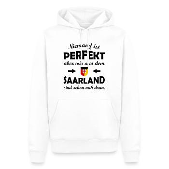 RotGelb Schildwappen Saarland - Männer Premium Bio Hoodie - Weiß - Vorne - Nico (187cm)