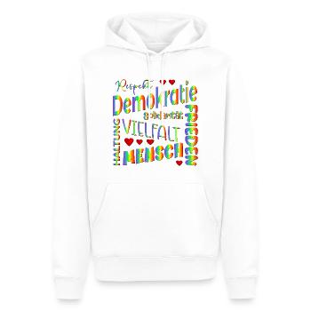 Regenbogen Wählen Demokratie - Männer Premium Bio Hoodie - Weiß - Vorne - Nico (187cm)