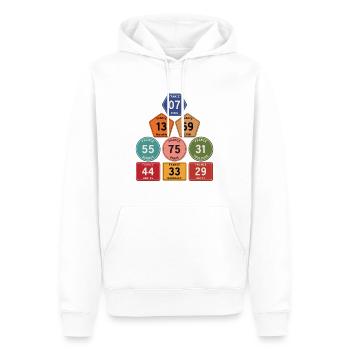 Départements de France Vintage - Sweat à capuche Premium bio Homme - blanc - Devant - Nico (187cm)