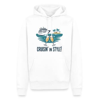 Croisin' in Style – Vacances de croisière de luxe - Sweat à capuche Premium bio Homme - blanc - Devant - Nico (187cm)