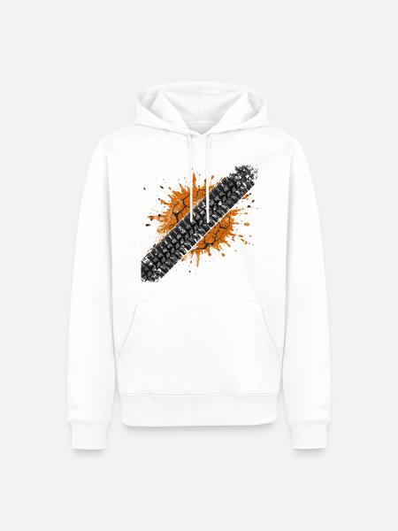 Offroad Reifenprofil Mud Splatter - Männer Premium Bio Hoodie - Weiß