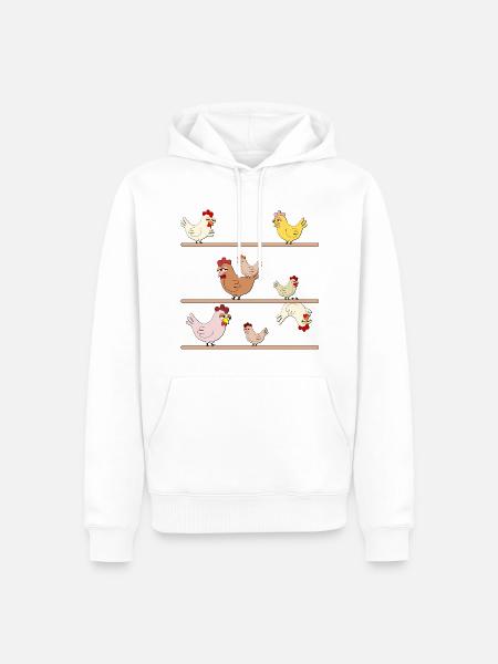 Hühner Hühner - Männer Premium Bio Hoodie - Weiß