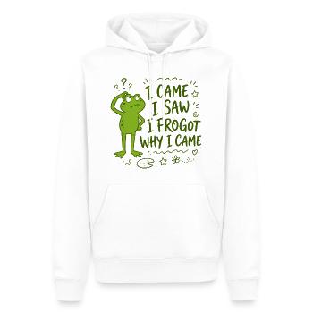 Frosch - I came I saw I frogot why I came - Männer Premium Bio Hoodie - Weiß - Vorne - Nico (187cm)