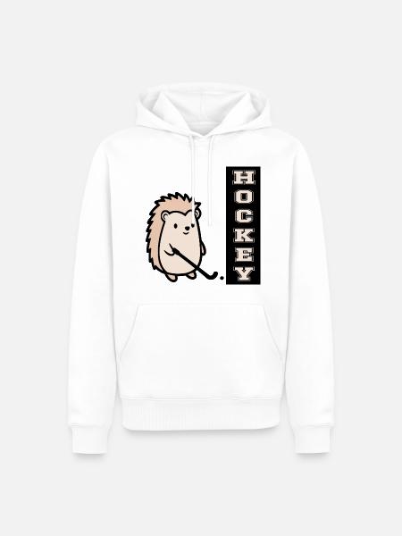Hallenhockey Kinder Igel - Männer Premium Bio Hoodie - Weiß