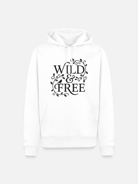 Wild and Free - Männer Premium Bio Hoodie - Weiß