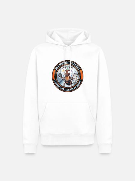 Lustiger Wirtschaftsingenieur-Ameisen-Optimierungs-Chaos - Männer Premium Bio Hoodie - Weiß