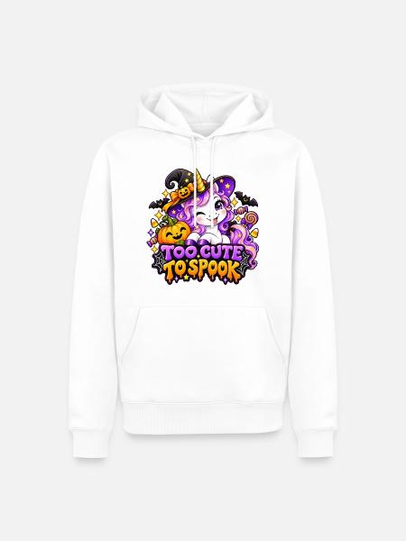 Einhorn Halloween Spruch - Männer Premium Bio Hoodie - Weiß