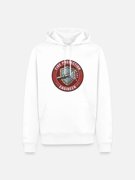Brandschutzingenieur-Sprinkler-Schildabzeichen - Männer Premium Bio Hoodie - Weiß