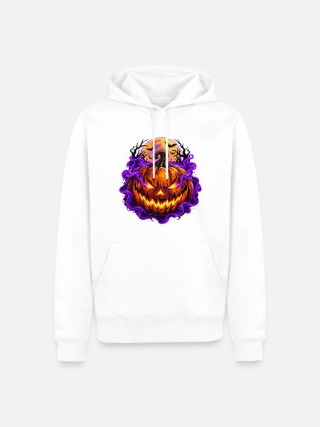 Lila Nebel-Kürbis - Männer Premium Bio Hoodie - Weiß
