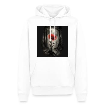 Mohn im dunklen Wald - Männer Premium Bio Hoodie - Weiß - Vorne - Nico (187cm)