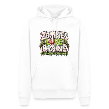 Das Zombie-Menü. - Männer Premium Bio Hoodie - Weiß - Vorne - Nico (187cm)