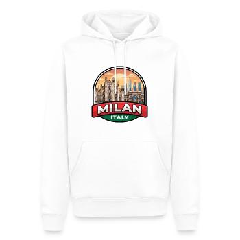 Milan Italien Reiseabzeichen Duomo di Milano Geschenk - Männer Premium Bio Hoodie - Weiß - Vorne - Nico (187cm)