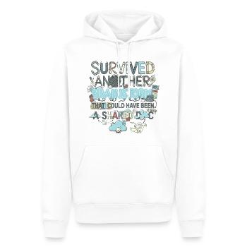 Überlebter Brainstorm  hätte geteilt werden können - Männer Premium Bio Hoodie - Weiß - Vorne - Nico (187cm)